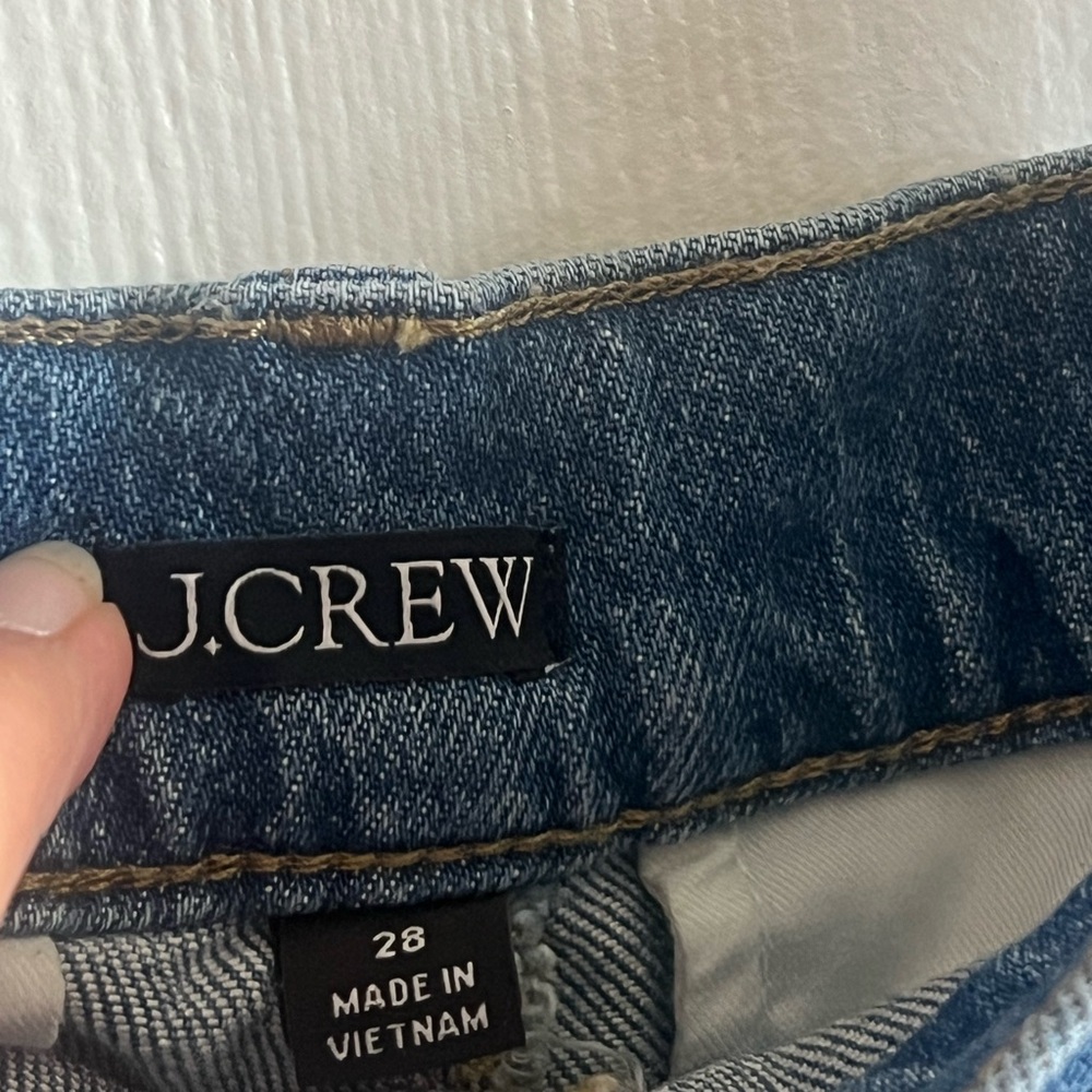 J.Crew Sailor Pockets Denim Shorts Womens Side Zip Stretch Blue Jean Size 28 EUC - Picture 4 of 10